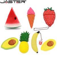 JASTER Fruit USB flash drive Cartoon Food Pen drive Creative Strawberry Watermelon Memory stick pendrive 4gb 16gb 32gb 64GB Gift