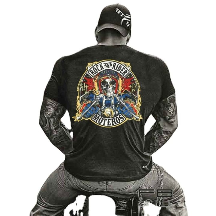 rock-rider-skull-bikers-tshirt-cotton-mens-t-new-s3xl-moteros