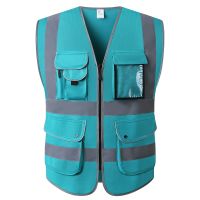 9 Pockets Safety Vest Reflective Workwear Vest logo printing