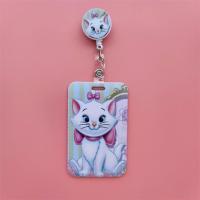 Disney Marie Cat Tempat Kartu ID Wanita Lanyard Leher Aristocats Tali Tempat Kartu Kredit Gadis Tempat Lencana Klip Yang Dapat Ditarik