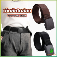 GW เข็มขัดหัวพลาสติก ความยาว 120 cm สายไนล่อน ไม่ต้องเจาะรู เเข็มขัดแฟชั่น belt