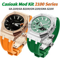 Gen 4th GA2100การปรับเปลี่ยนชุดสำหรับ Casioak GM2100 GA-B2100 Mod ชุดสแตนเลสกรณียางสายนาฬิกาข้อมือโลหะฝา Aceesories