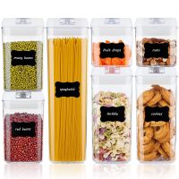 【LZ】 Plastic Food Storage Container Spice Jar Set Kitchen Box Bulk Sealed Jar Refrigerator Vacuum Transparent Storage Bottle Tea Tank