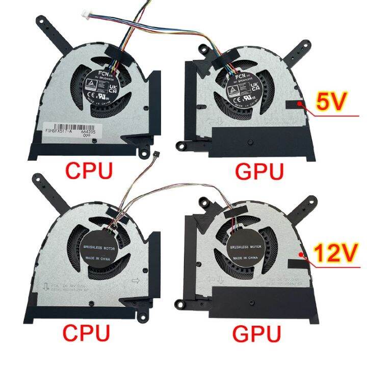 NEW CPU fan GPU cooling fan for ASUS FX517 FX517Z FX517ZC FX517ZR AIR 2022 DC5V/12V RTX3050/TI