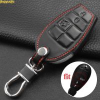 wenminr Jingyuqin 3 Buttons Leather Car Key Case Cover for Jeep Fiat Grand Cherokee Dodge Journey Jeep Grand Cherokee Car Accessories