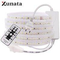 220V 110V LED Strip Waterproof Dimmerable 2835 120LEDs White / Warm White High Safety Indoor Outdoor lamp + EU US Plug Power Points  Switches Savers G