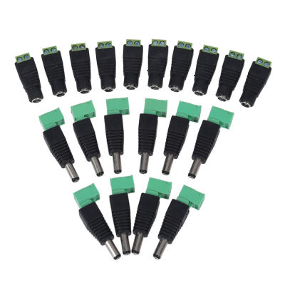 10 Pairs Male and Female 2.1x5.5mm DC Power Plug Adapter Connector Jack For CCTV