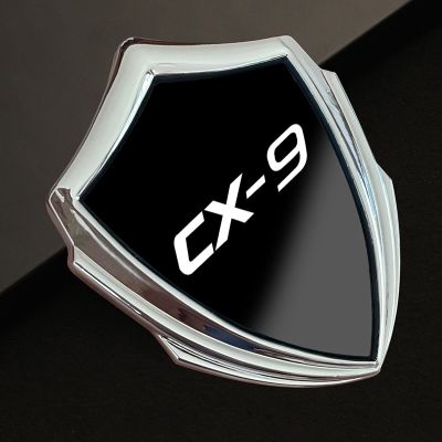 สติกเกอร์ตกแต่งเครื่องหมายตัวรถสไตล์3D ตราสติกเกอร์รูปลอกประดับรถสติกเกอร์ติดรถเหล็กภายในสำหรับ CX9 Mazda