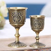 【CW】▼■  Metal Embossed Wine Goblet Engraving Pattern Chalice Cup European Cups Crafts