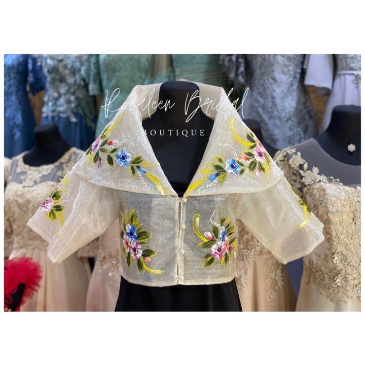 Modern Filipiniana Maria Clara Handpaint Top | Lazada PH