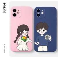 ❖♚✐ JURSUE เคสคู่ เคสไอโฟน คู่รัก กันกระแทกซิลิโคนนุ่มการ์ตูนน่ารักตลก เคสโทรศัพท์ Compatible for iPhone 14 13 12 11 Pro Max SE 2020 X XR XS 8 7 6 6S Plus พลัส XYH253