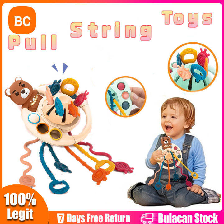 [Delivery In 3 Days] Montessori Pull String Sensory Toys Baby 6 12 ...