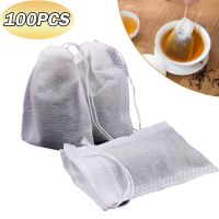 100pcs/Lot Disposable Teabags Non-woven Fabric Filter for Spice With Draw String Paper Herb Loose