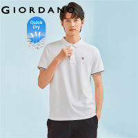 GIORDANO ผู้ชาย เทคโนโลยีขั้นสูงแห้งเร็วถักสีคมชัดตรายางบางแขนสั้นโปโล Free Shipping 01013386