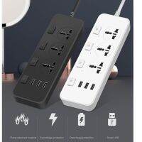 [2023] 5V2.1A 3ร้านและ3พอร์ต USB ปลั๊กไฟ Us/uk/eu ป้องกันไฟกระชากปลั๊กสำหรับคอมพิวเตอร์ตั้งโต๊ะแล็ปท็อปและ M4YD ชาร์จโทรศัพท์