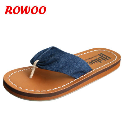 Denim Blue Summer Beach Flip Flops Women Fashion Rubber Embossed Arch Support Ladies Slippers Female Shoes Big Size Girl