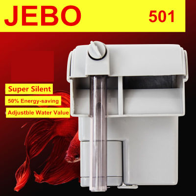 JEBO 3.5W 220V-240V Mini Aquarium Power Filter Hang On Slim Filter Waterfall Water Circulation External Filter for Fish Tank 501