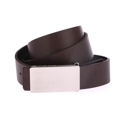 Denim Flat Buckle Mens Belt Womens Fashion Smooth Trendy Youth Middle-Aged