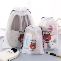 【cw】1Pcs Travel Waterproof Bag Women Cosmetic Bag Transparent Makeup Case Portable Bath Drawstring Toiletries Wash Storage Pouchhot