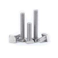 2/10 Buah M4 M5 M6 M8 Panjang 8-80Mm 304 A2 Stainless Steel Flat Square Foursquare Quadrate Shape Type Head Machine Screw Bolt GB35