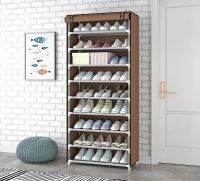 (มี 4 สี) MGN ชั้นวางรองเท้า มีซิป 10 ชั้น 30 คู่ DIY ( ขนาด 60 x 160 x 30 ) (ปรับได้) Shoes Rack - K 26 - 29