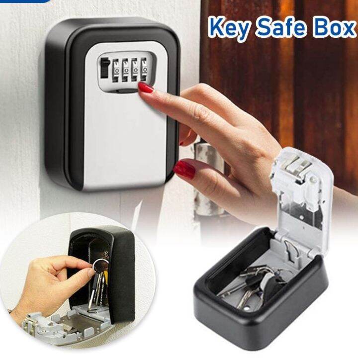 Wall Mount Key Safe Box With 4 Digit Combination Security Code Lock Key