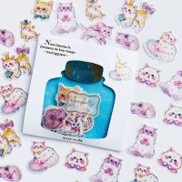 【CW】 48 Sheets /Pack Golden Stamping Cat Princess Decorative Stickers Phone Notebook Decoration