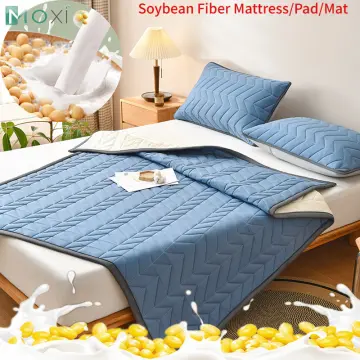 Summer Sleeping Mat Bed Mat Cool Fiber Bed Topper Foldable Soft Bedding  Sets Queen Size Anti-slip Protection Pad Bed Protector