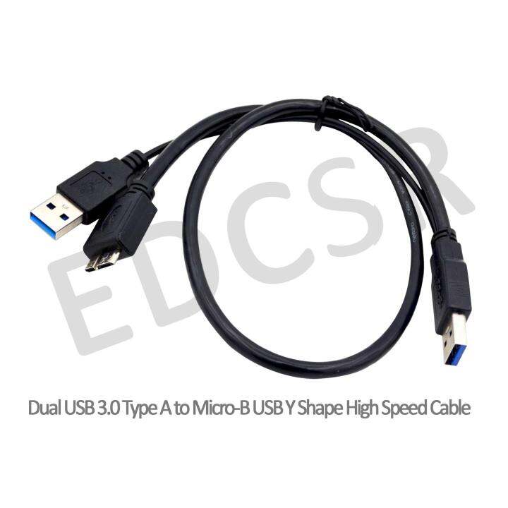 Dual Usb 3.0 Type A To Micro-b Usb Y Shape High Speed Cable For 