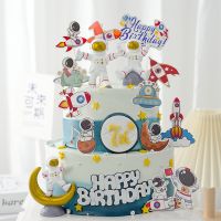 Astronaut Happy Birthday Plane Star Wedding Kids Boy Baking Toppers Decoration