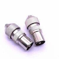 5pcs metal 9.5 Cable TV plug without welding type RF head RF cable connector TV head closed circuit head bamboo male  bnc RCA