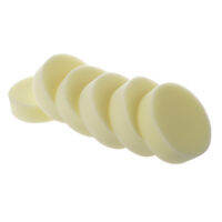 Car Auto 6 Pcs Yellow Round Sponge Wax Applicator Pads