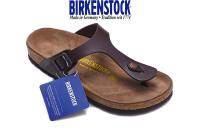 รองเท้าแตะของแท้ Discount Legit Germany Birkenstockรองเท้าแตะ BK Birk Birkens Gizeh Slippers Birkenstockรองเท้าแตะ Ramses Sandals Men And Women Unisex Size 35-45 (brown leather) Ready Stock