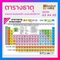 แผ่นโปสเตอร์ ตารางธาตุ A3, A4 และ A5 โปสเตอร์ พิมพ์ออฟเซ็ท บนพลาสติกพีพี PP คุณภาพดี หนา 200 ไมครอน (0.2 มม.)