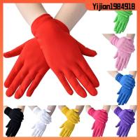 YIJIAN1984918 สีทึบ ผ้าไหมนม กันลื่น ถุงมือเสิร์ฟ ถุงมือทำงาน ถุงมือที่ใช้ในครัวเรือน ถุงมือขับรถ