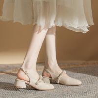 Btou sls womens 23 summer new fairy sle gentle sgle shoes womens -mat medium heel thick heel y shoes