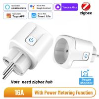 Tuya Zigbee 3.0 Smart Plug 16 / 20A ซ็อกเก็ตสมาร์ทโฮมมิเตอร์ริ่งเต้าเสียบสมาร์ทไลฟ์ APP รีโมทคอนโทรลสําหรับ Alexa Google Home♦