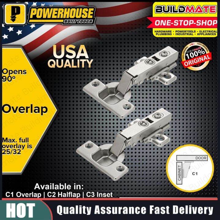 BUILDMATE Powerhouse Hydraulic Soft Close Concealed Hinges Over Lap