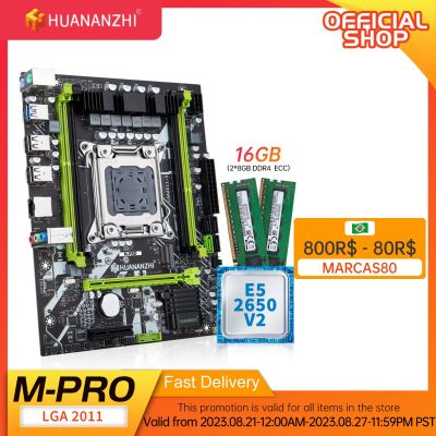 HUANANZHI X79 M PRO LGA 2011 XEON X79 Motherboard with Intel E5 2650 V2 with 2*8GB DDR3 RECC memory combo kit set NVME