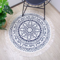 Spot parcel post New Household Dove Cotton Velvet Bedroom Car Living Room round Floor Mat High-Grade Bedside Tassel Printed Blanket Wholesale