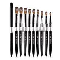 Kolinsky Acrylic Nail Brush 1Pcs Black UV Gel Polish Nail Art Extension Builder Pen Drawing Brushes Modle 2-10 Artist Brushes Tools