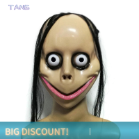 ?【Lowest price】TANG หน้ากากฮาโลวีนสยองขวัญพร้อมหน้ากากผมยาวหน้ากากปากตลก V-shaped with hair fosts FEMALE Play Momo Mask