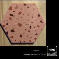 HiNN Premium ที่รองแก้วหินซับน้ำ รุ่น HEXTERRA- Rosy