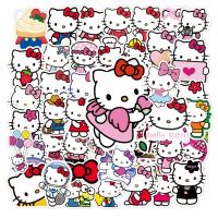 สติกเกอร์ Sanrio Hello Kitty การ์ตูนน่ารัก,ไดอารี่กระเป๋าแล็ปท็อปกันน้ำ DIY 50ชิ้นของเล่นแสนสนุกติดกระเป๋าสเก็ตบอร์ดกราฟฟิตี