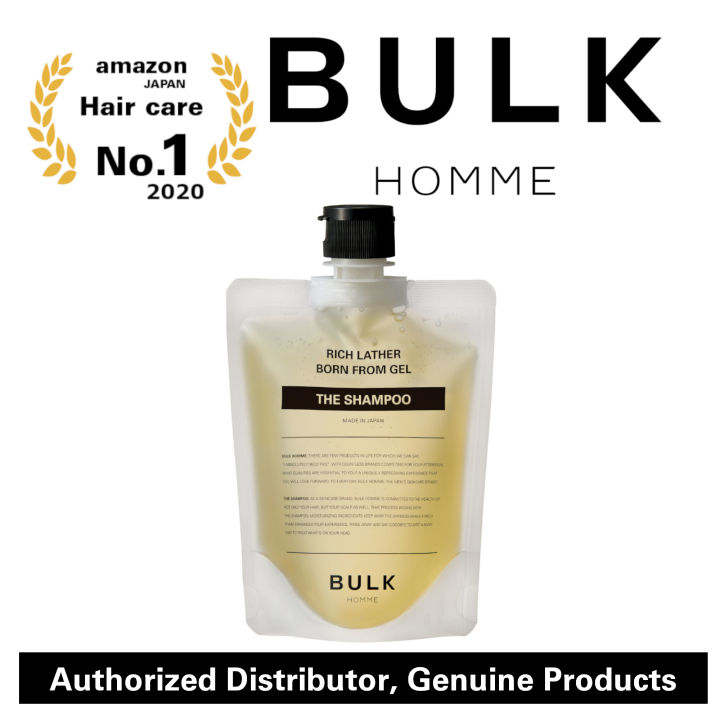 BULK HOMME THE SHAMPOO | Men's hair care 200ml | MADE IN JAPAN moisturizing  Shampoo|amino acids gel texture | Collagen, Miracle apple extract,  Hyaluronic acid | great plant-based ingredients feel refreshing |