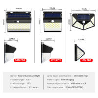 Solar LED Street Light Outdoor Wall Lamp 100 172 262 LEDs Sunlight Powered Outdoor Street Light Solar Porch Lamp IP65 Waterproof