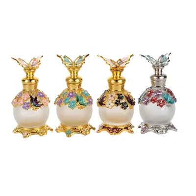 15ml Ball-shaped Bottle Refillable Essential Oil Bottle Diamond Perfume Bottle Butterfly Design Perfume Bottle 15ml Ball-shaped Bottle Portable Refillable Bottle Refillable Perfume Atomizer Small Glass Perfume Container Travel-sized Essential Oil
