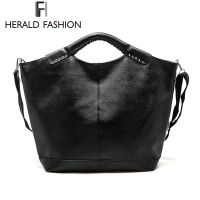 Herald Fashion Casual Hobos Bag Rivet Large Capacity Women Totes Bag Autumn and Winter PU Leather Shoulder Bag