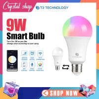 หลอดไฟ T3 Smart Bulb-Wifi รุ่น101 หลอดไฟอัจฉริยะ เกลียว E27 9W หลอดไฟLED ปรับสีมากถึง 16 ล้านสี รองรับ Google Assistant