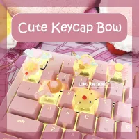 （Miss qis keycap）ส่วนบุคคลน่ารักโบว์ปุ่มกด ForMxMechanical KeyboardDecoration สเตอริโอ Backlit Esc CustomCaps ของขวัญ